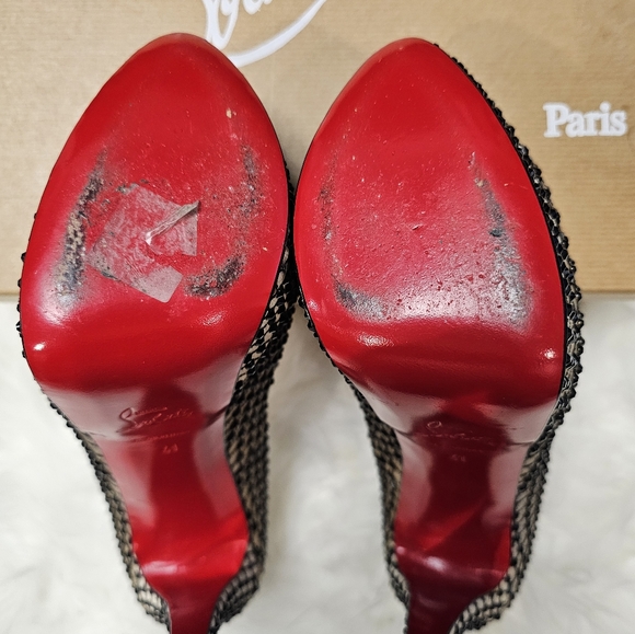 Christian louboutin Daffodile 160 veau velours swarovski crystals platforms - Picture 3 of 5